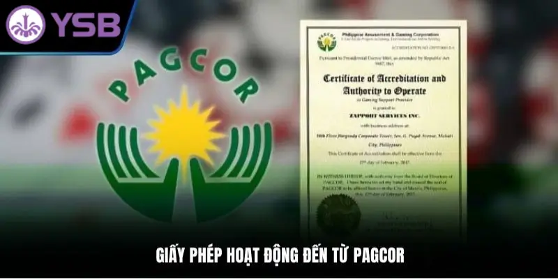 Giấy phép hoạt động bởi PAGCOR